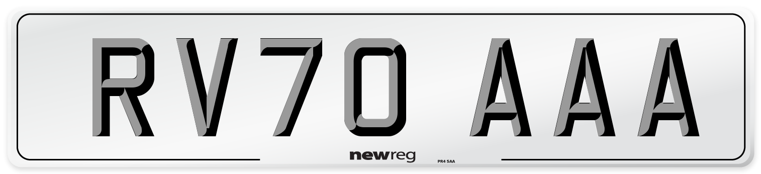 RV70 AAA Number Plate from New Reg